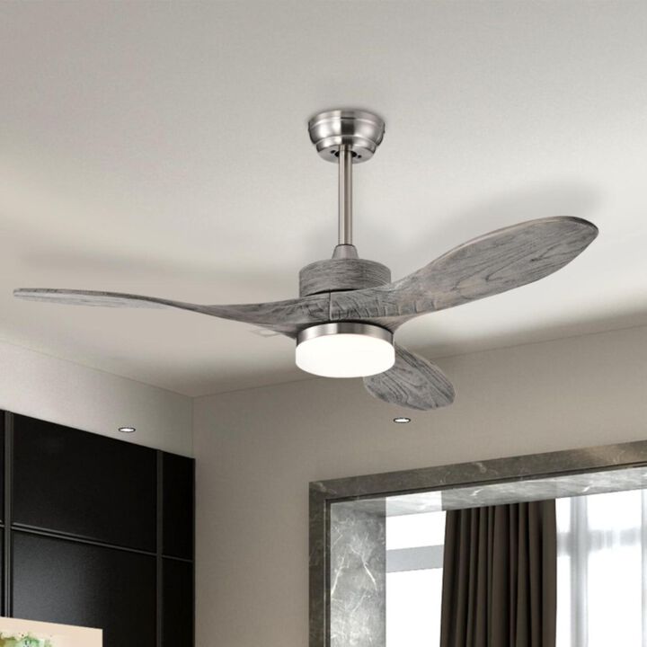 Hivvago 48 Inch Wood Ceiling Fan with LED Lights and 6 Speed Levels