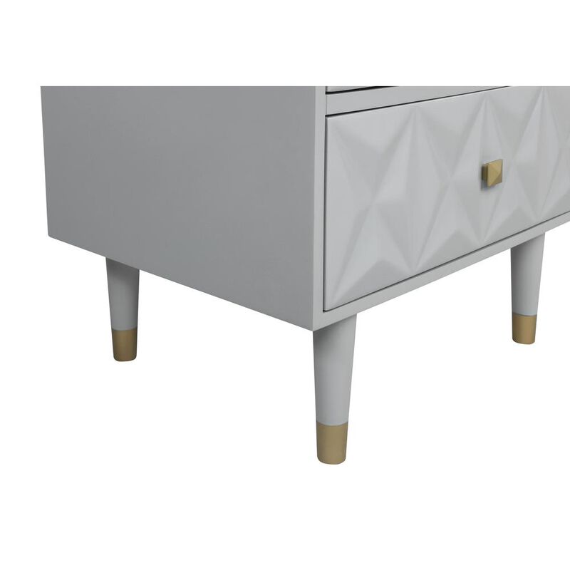 Linon Five Drawer Geo Texture Chest, Grey