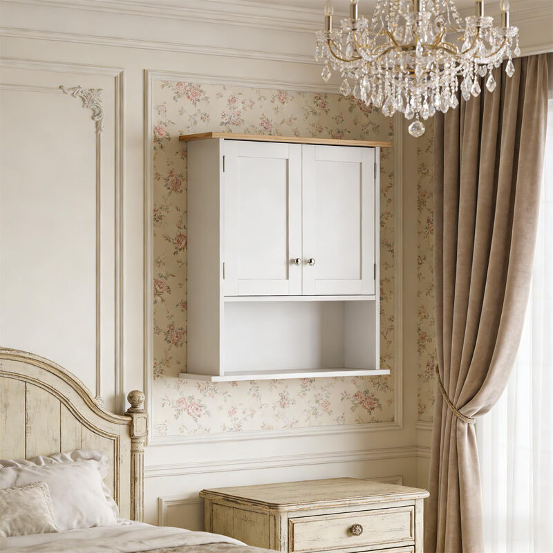 23.6" Floating Storage with Adjustable Shelf, Wall-Mounted Bathroom Cabinet image number 2