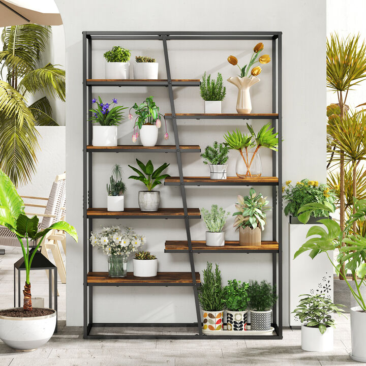 Sturdy 7-Tier Industrial Etagere Shelf Unit with Heavy Metal Frame