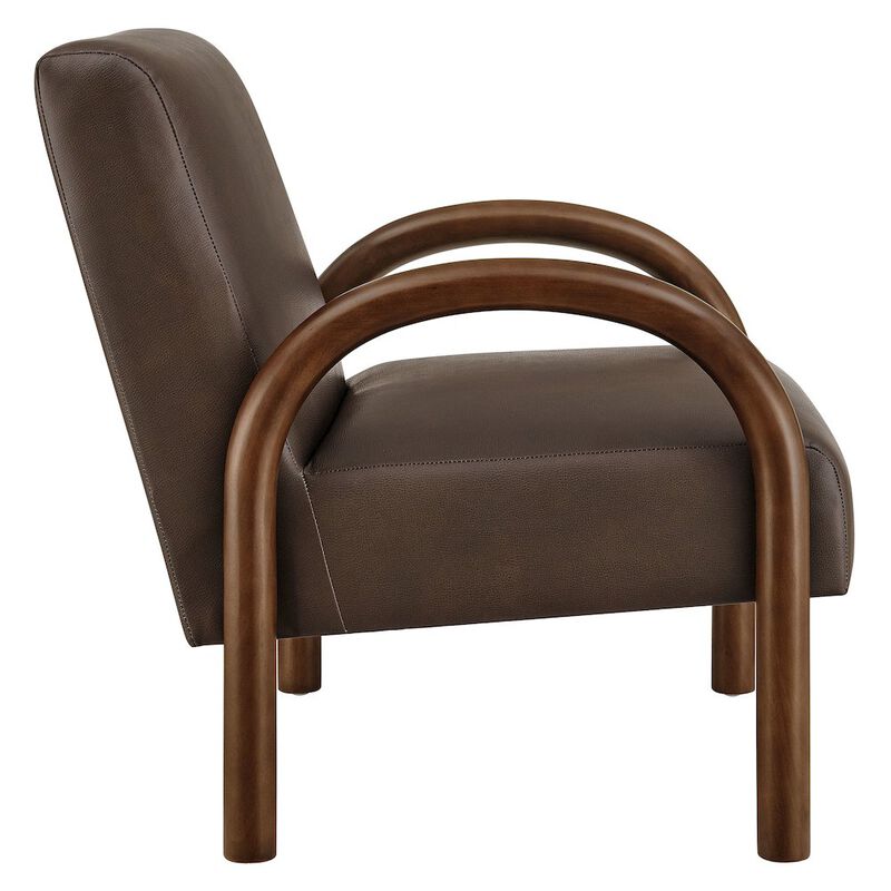 Lunet Faux Leather Upholstered Accent Chair image number 3