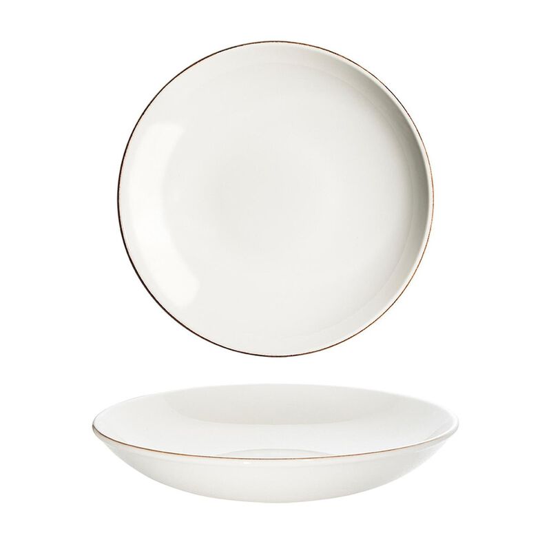 Retro dia.10" h:2" 44 oz. Round Decorated Porcelain Bowl (Set of 2)