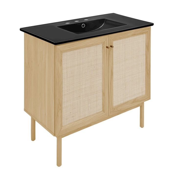 36" Freestanding Bathroom Vanity with 3-Hole Widespread Sink Top