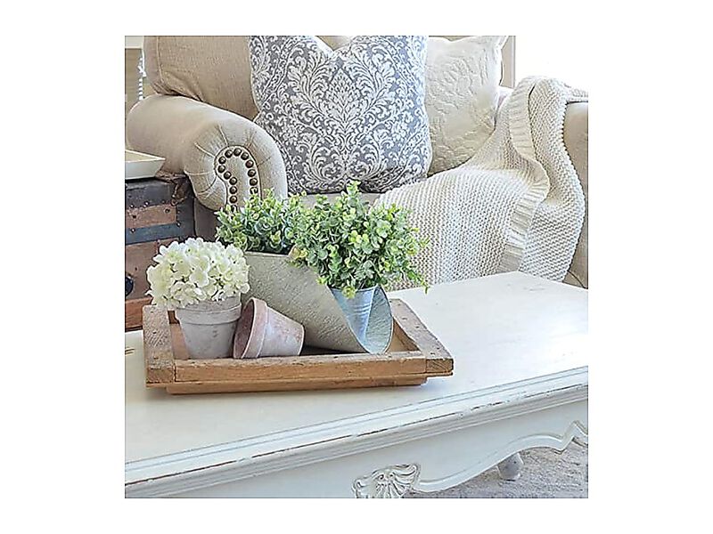 6 Pack Artificial Eucalyptus Stems Outdoor Plants Farmhouse Plastic Greenery image number 2