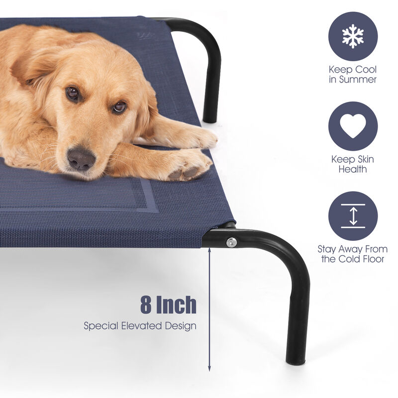 Large Indoor Outdoor Camping Steel Frame Elevated Pet Cot Mat