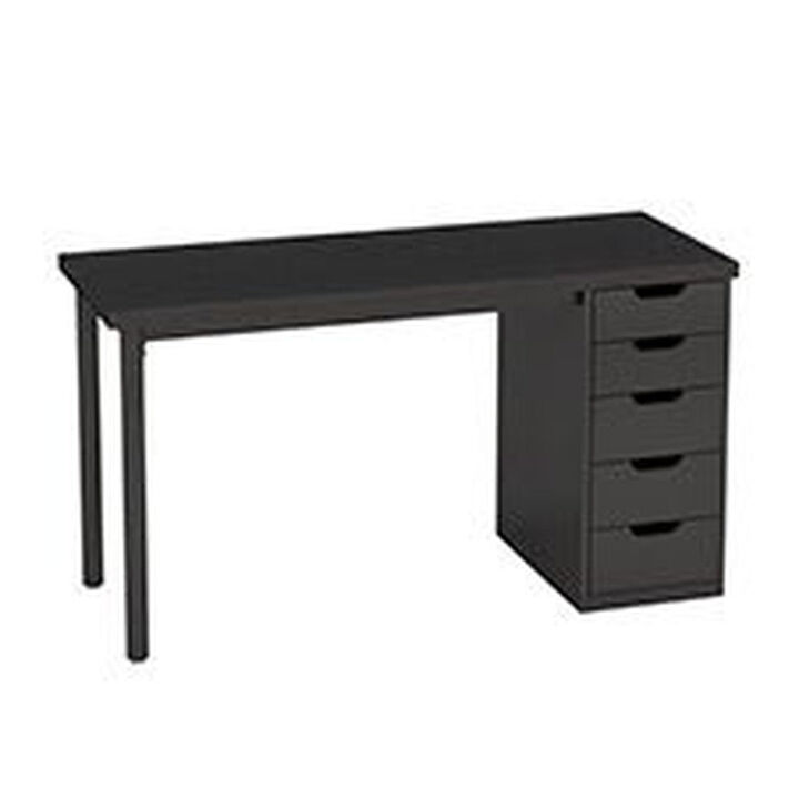 Tribesigns 53" Reversible L Shaped Desk with Drawers, Corner Computer Desk for Home Office, L Shaped Office Desk with 3 Drawers and 2 Shelves, Industrial Gaming Desk in Rustic Brown, 250 lb Capacity