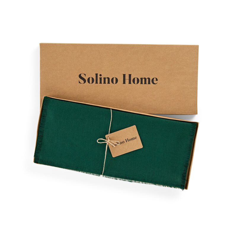 Solino Home 100% Pure Linen Table Runner - Fringe