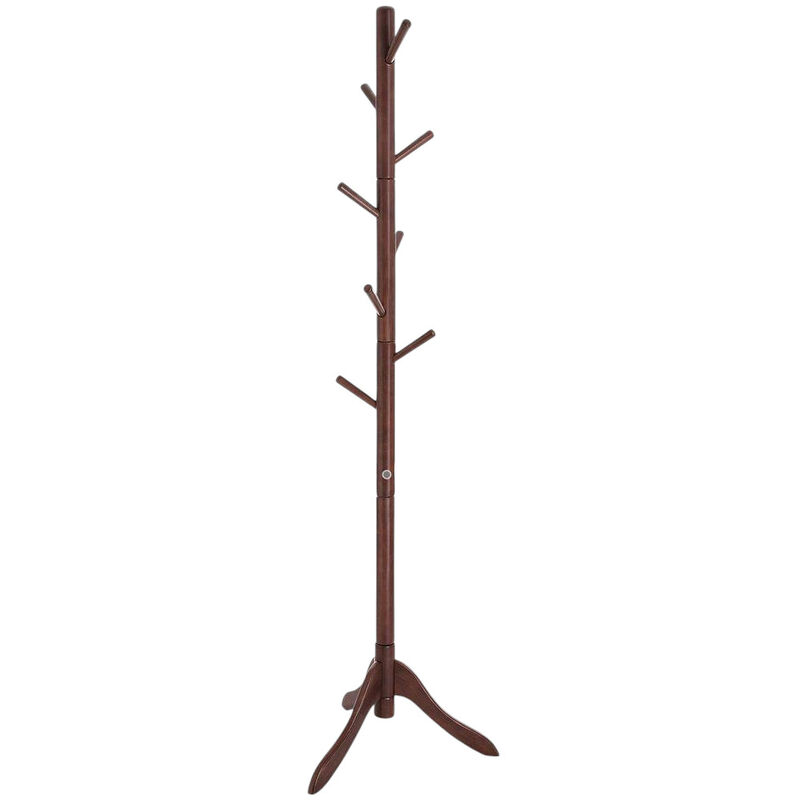 Heavy Duty Solid Wood Coat Rack with Multiple Hooks for Entryway or Office
