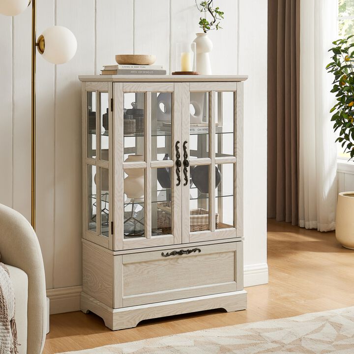 Bopfud LED Lighted Curio Display Cabinet