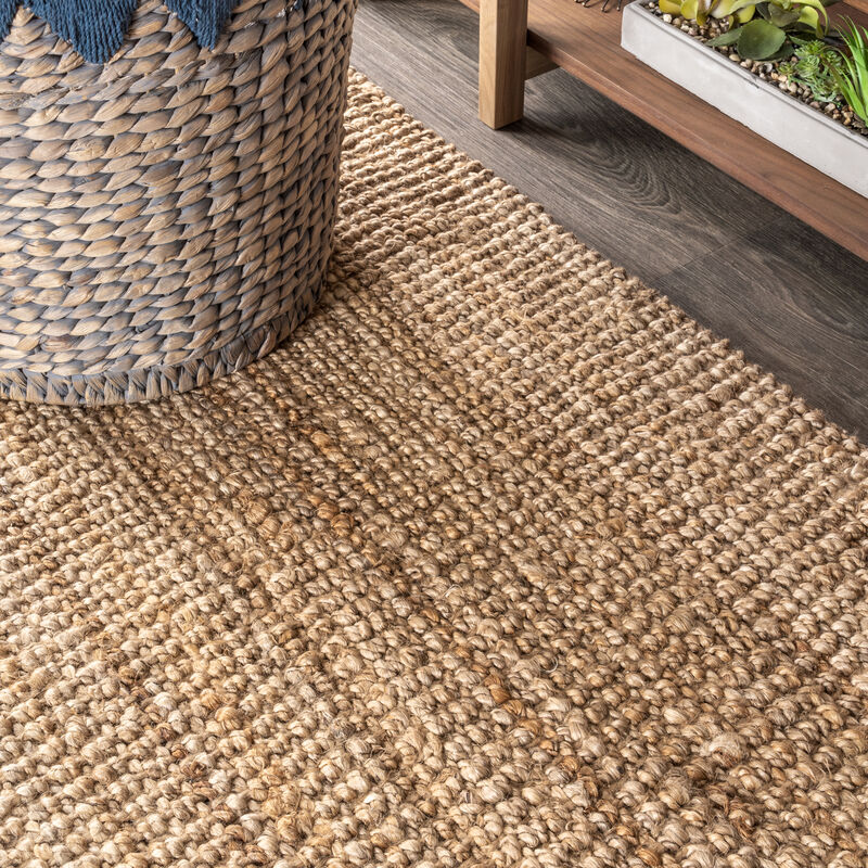 Pata Hand Woven Chunky Jute Square Area Rug