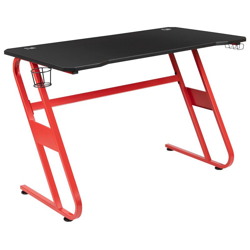 Flash Furniture Red Gaming Desk/Headphone Hook & Reclining Back/Arms Gaming Chair image number 7