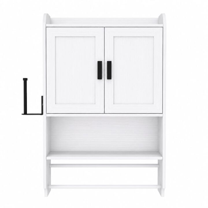 ELEMENT ACE Wall Mounted Bathroom Cabinet with Doors, Adjustable Shelf, Towel Bar, Paper Holder, Over Toilet Medicine Organizer