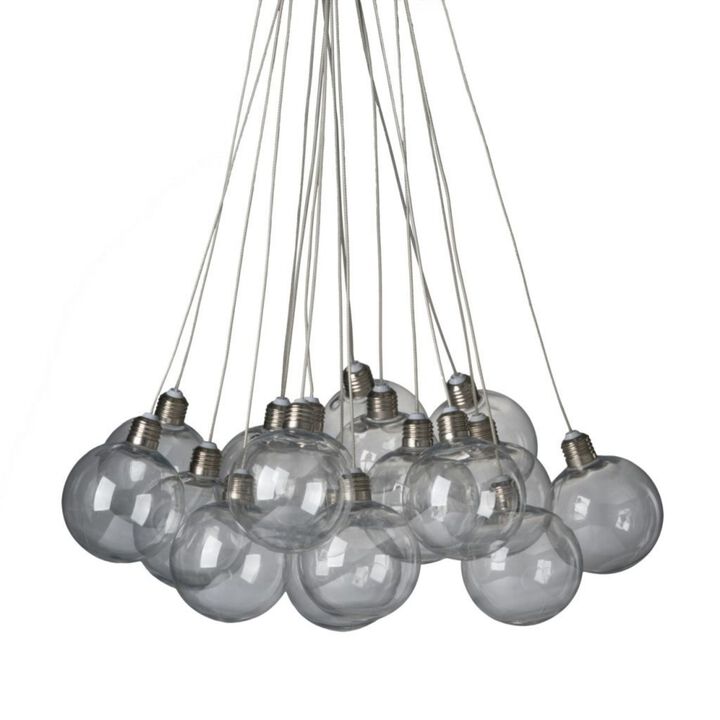 40.75" Clear and Brown Contemporary Large Drop Globes Chandelier