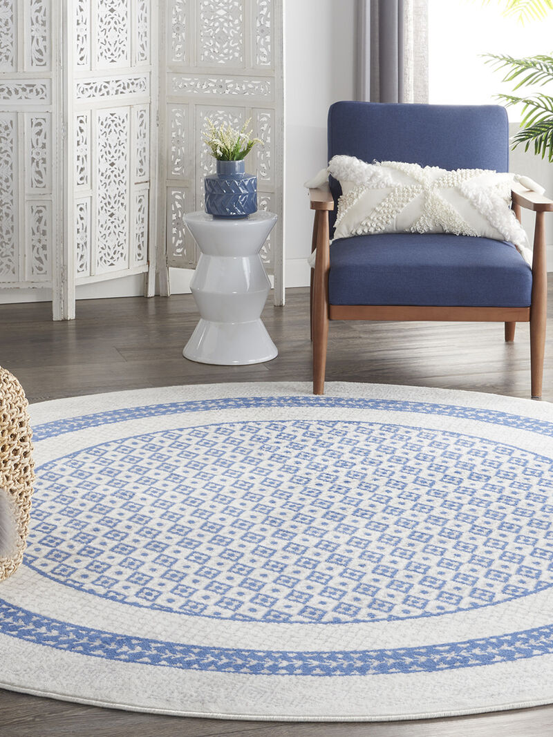 Whimsicle WHS13 Ivory/Blue 8'4" x 11'6" Rug