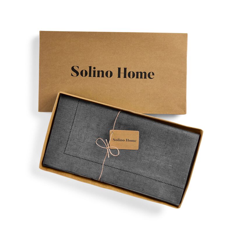 Solino Home Milan 100% Linen Table Throw &ndash; Handcrafted, Machine Washable, Perfect for Holiday and Everyday Dining