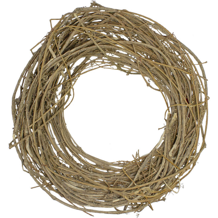 Natural Grapevine and Twig Artificial Spring Wreath  15-Inch  Unlit