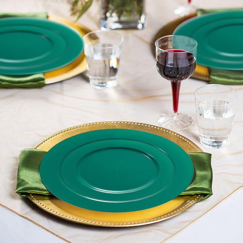 Solid Red Holiday Round Plastic Wedding Value Set (30 Sets) image number 7