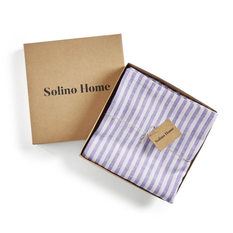 Solino Home 100% Pure Linen Tablecloth - Amalfi Stripe