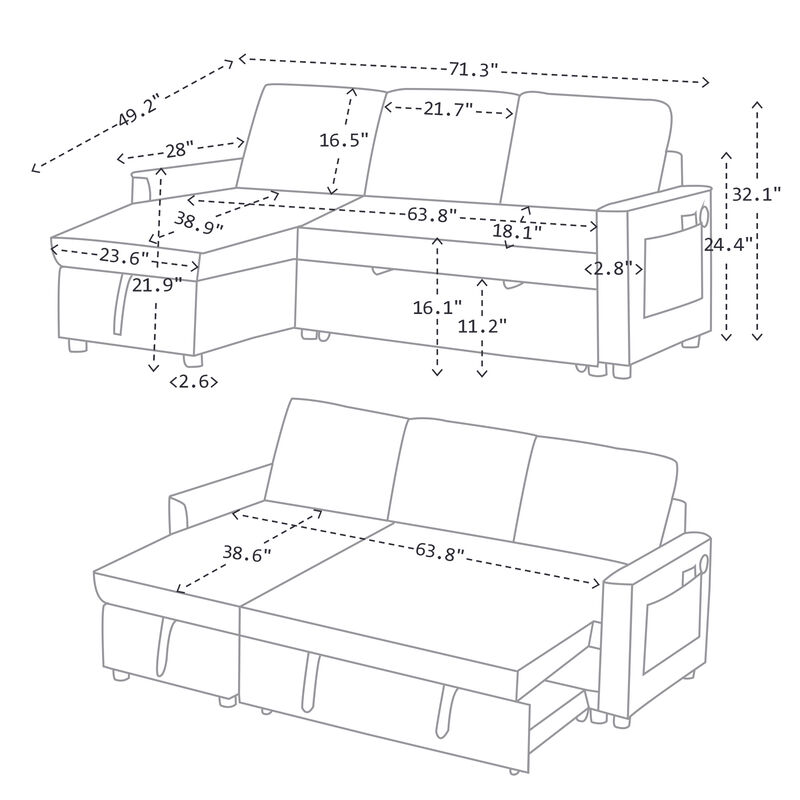 Rafceb 71.3" Reclining Sofa image number 3