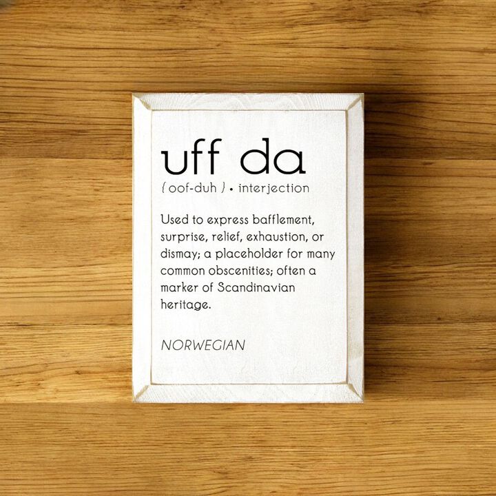 Uff Da Definition Wooden Wall Sign Scandinavian Farmhouse Decor