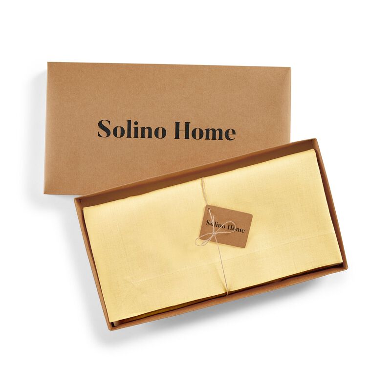 Solino Home Fete 100% Linen Table Throw &ndash; Handcrafted, Machine Washable, Perfect for Holiday and Everyday Dining