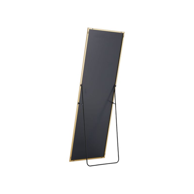 HomeRoots 63" Gold Metal Freestanding and Wall Mount Framed Full Length Mirror image number 2