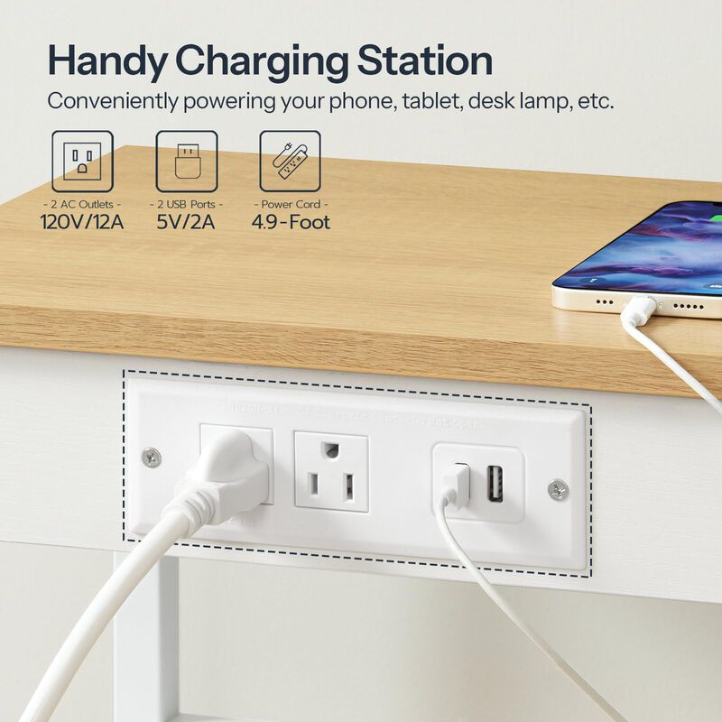 HOOBRO End Table with Charging Station and USB Ports, 3-Tier Nightstand with Adjustable Shelves, Small Side Table for Small Spac