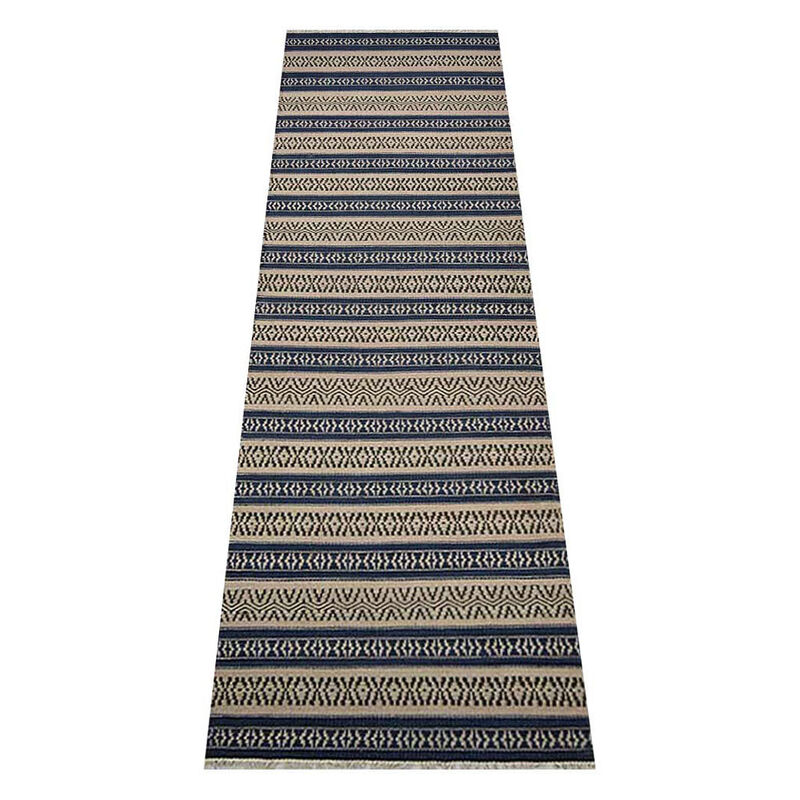 RUGSOTIC CARPETS HAND WOVEN FLAT WEAVE KILIM WOOL ECO-FRIENDLY AREA RUGS  - Runner Shape, Contemporary Modern Design, Low Pile Handmade Rugs for Living Room (D00114) image number 2