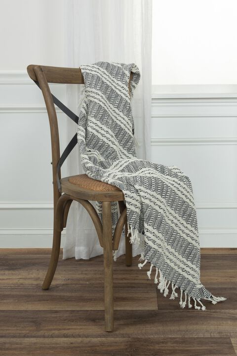 Black/Natural 50" x 60" Throw Blanket