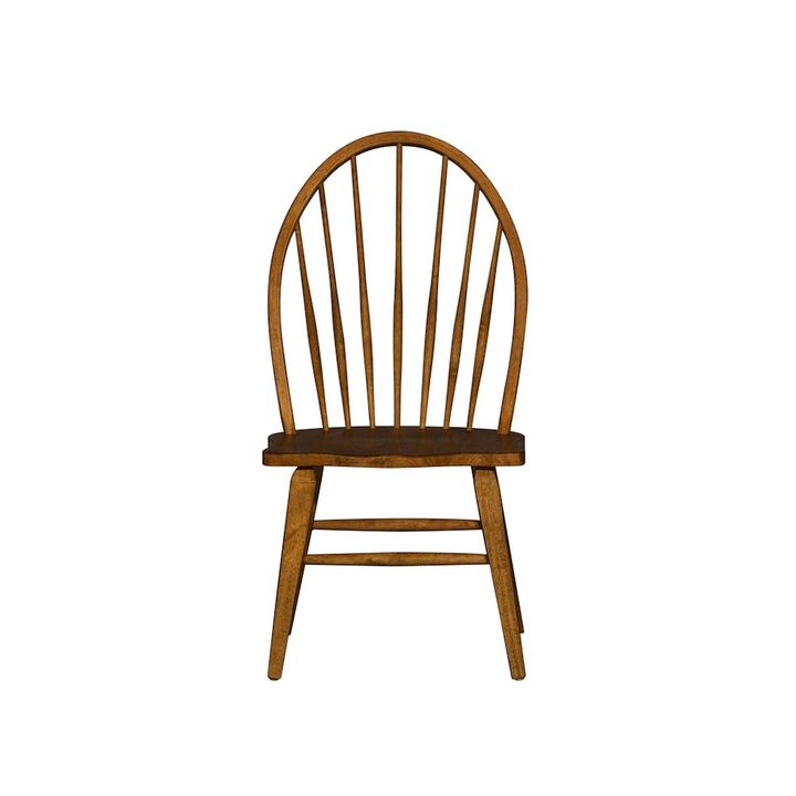 Liberty Furniture Hearthstone Ridge Windsor Back Side Chair in Tobacco