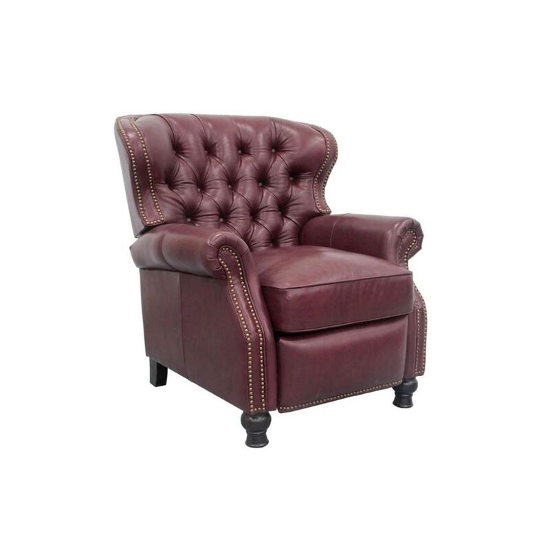 Red Wine Leather Chair Recliner image number 3