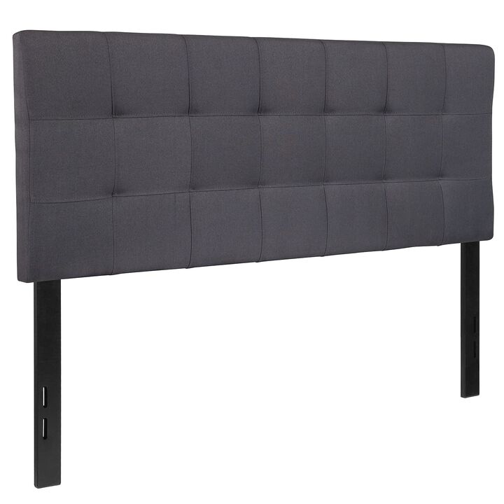 Flash Furniture Bedford Tufted Upholstered Full Size Headboard in Dark Gray Fabric