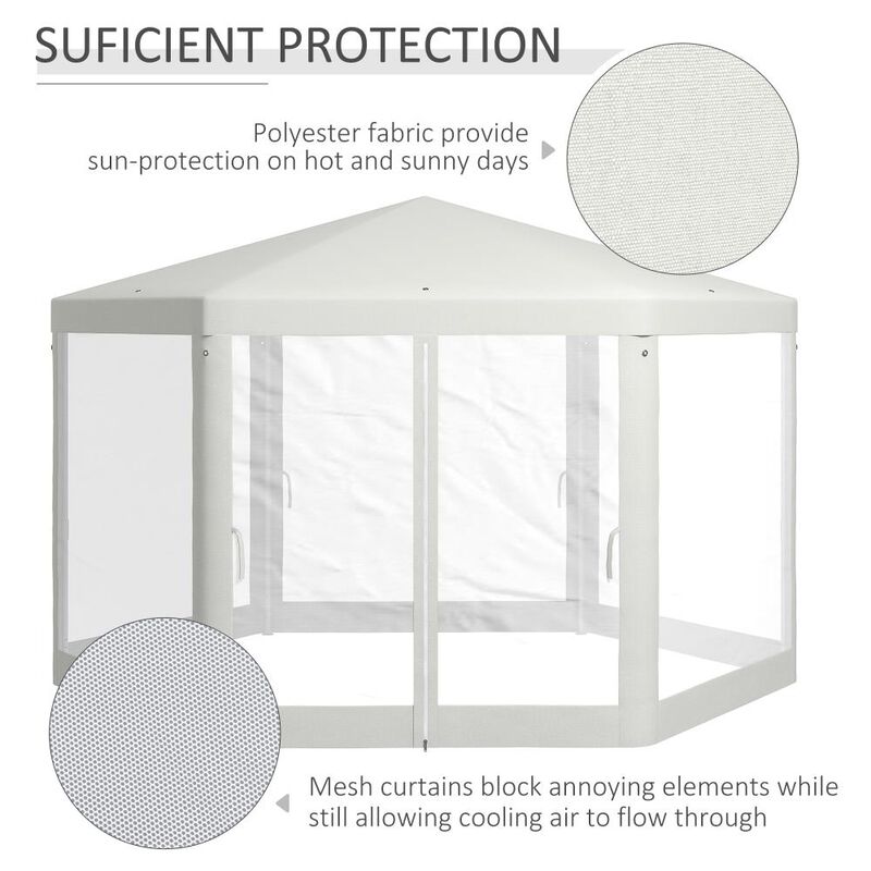 Hivvago 13' x 11' Hexagon Party Tent Canopy with Protective Mesh Walls image number 3