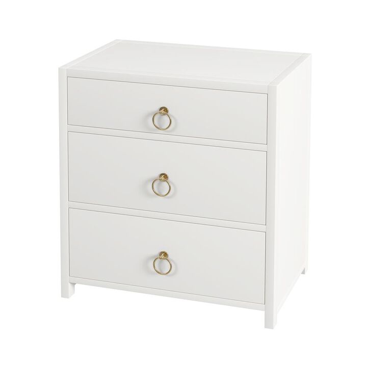 Butler Specialty Company Lark 3 Drawer Nightstand, White
