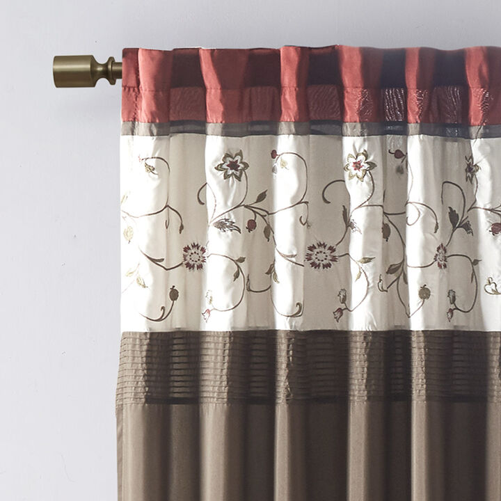 Gracie Mills Rogelio Classic Floral Embroidered Window Curtain Panel