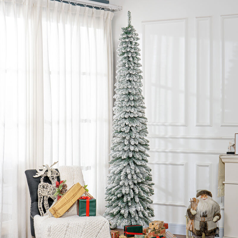 BreeBe 8FT Slim Artificial Christmas Tree with Realistic Branches image number 1