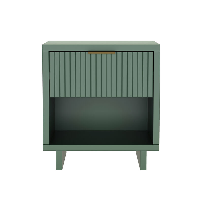 Elara 1-Drawer Green Nightstand image number 0