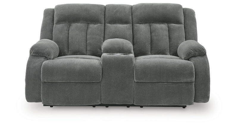 Greely Bend Power Reclining Loveseat with Console in Gray image number 0