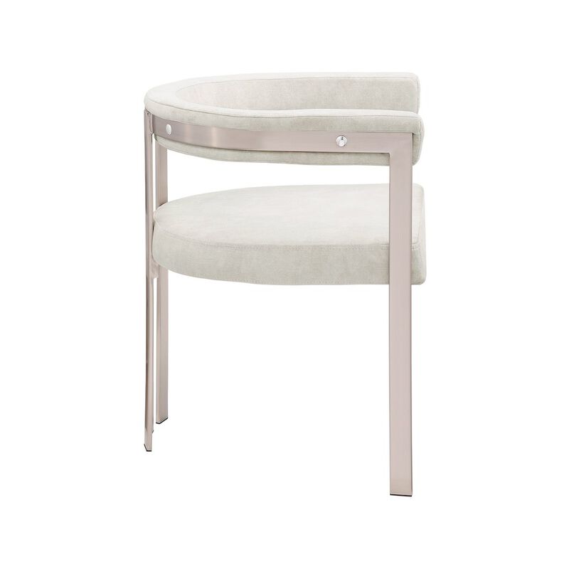 Meridian Furniture Marcello Stone Velvet Dining Chair, Set of 2