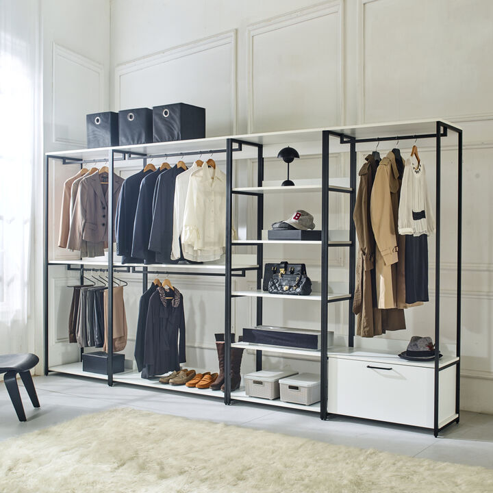 Fiona 47" Wood and Metal Walk-in Closet with One Shelf