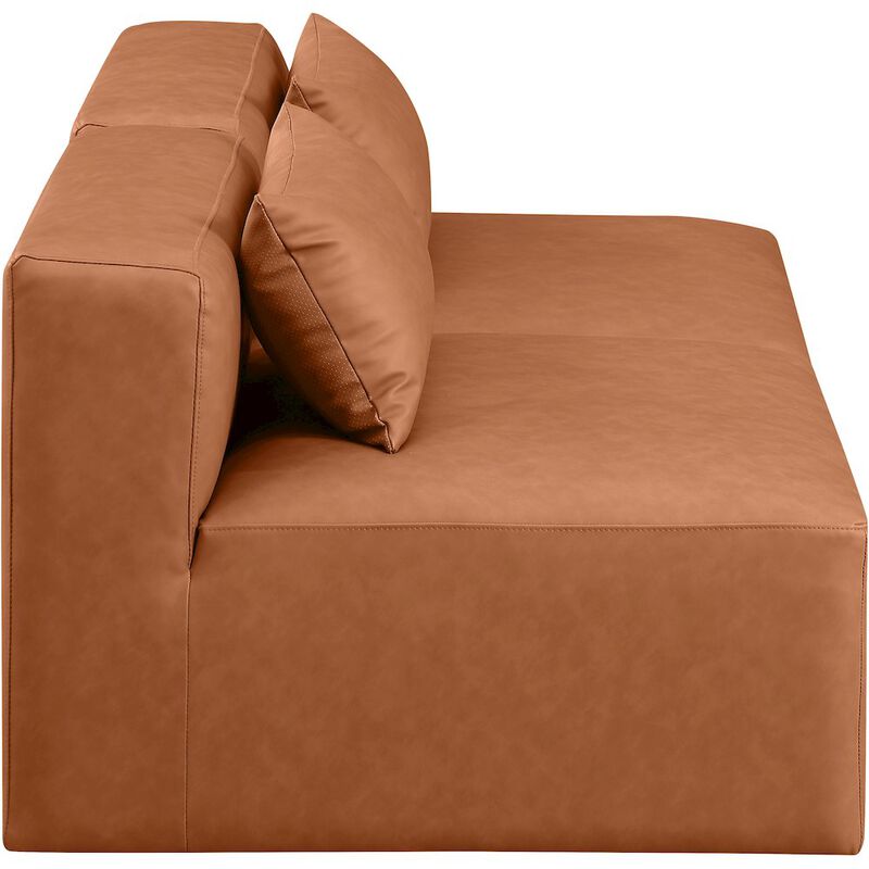 Meridian Furniture Cube Cognac Vegan Leather Modular Sofa