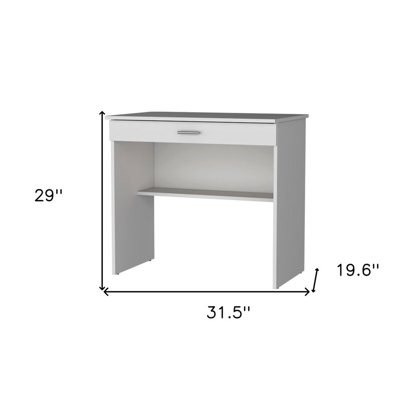 HomeRoots 32" White Wood Writing Desk image number 4