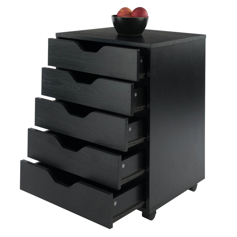 Halifax 5-Drawer Cabinet, Black