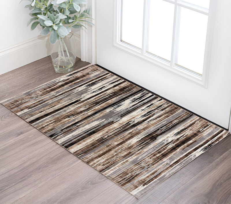 HomeRoots Abstract Washable Non Skid Area Rug image number 1