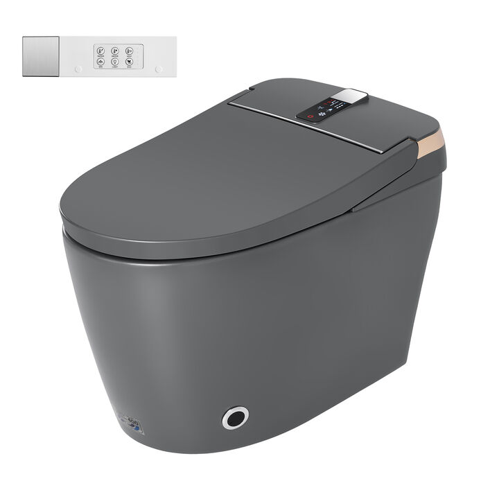 Smart Toilet with Multi Wash Modes, Warm Dryer, Remote and Side Controls, and Instant Heating