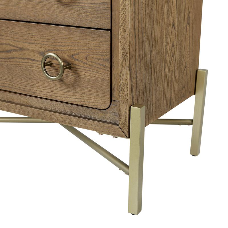 Aurora 2 Drawer Nightstand W/ USB - Latte