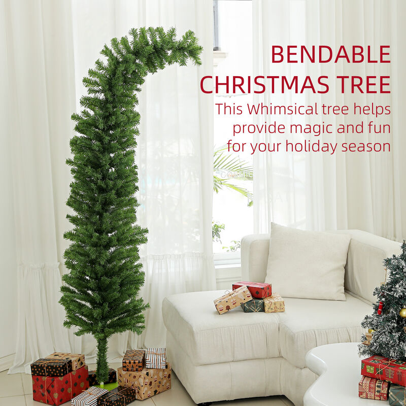 BreeBe 6 ft Whimsical Pencil Artificial Christmas Tree with 400 Branch Tips image number 3