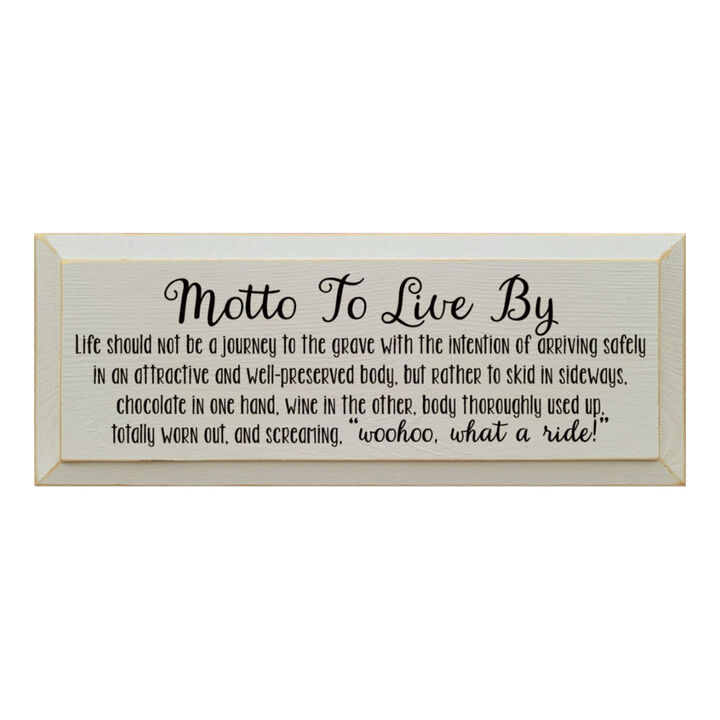 Rustic Wooden Sign Motto to Live By Chocolate and Wine Kitchen Decor
