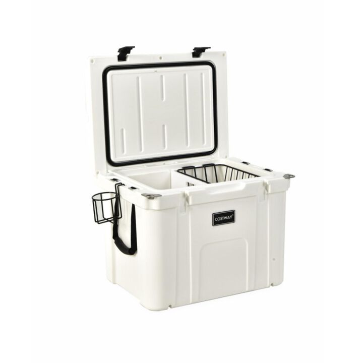 Hivvago 55 Quart Cooler Portable Ice Chest with Cutting Board Basket for Camping
