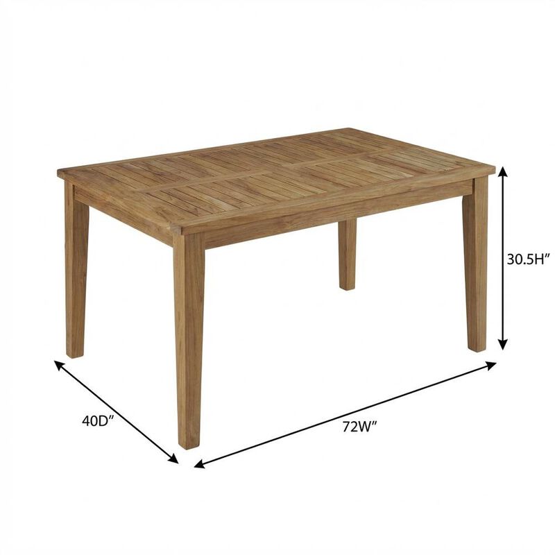 Teak Outdoor Patio Dining Table with Classic Design and Durable Construction image number 2